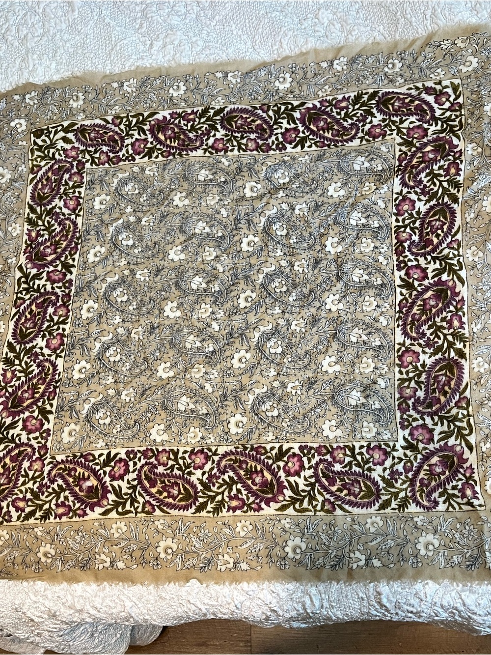Vintage Club 7 Echo Wool Scarf. 32” Square